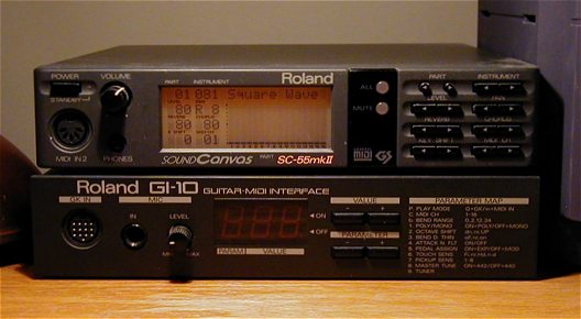 Roland SoundCanvas SC-55mkII & GI-10 Guitar MIDI Interface